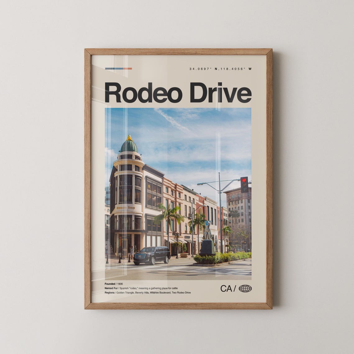 Rodeo Drive Beverly Hills California Luxury Travel Art Poster