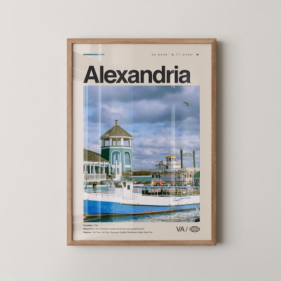 Alexandria Print Wall Art Poster Photo Dcor Map Virginia