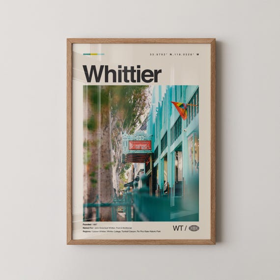 Whittier Print Wall Art Poster Photo Narrows Uptown Turnbull Canyon Pio Pico