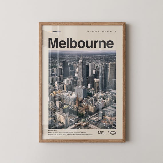 Melbourne Print Australia No 2 Wall Art Poster Photo Decor Victoria