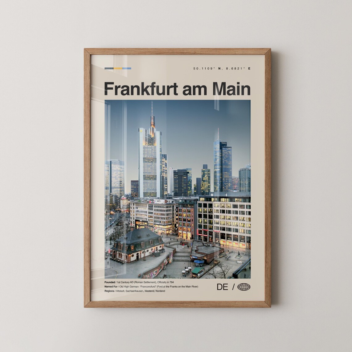 Frankfurt Am Main Old Town Half Timbered Houses Travel Poster