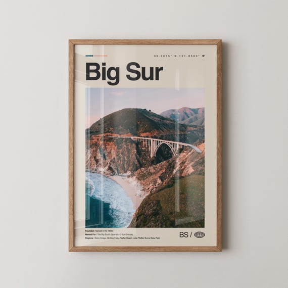 Big Sur Print Wall Art Poster Photo Bixby Bridge Pfeiffer Beach Mcway Falls Julia Burns
