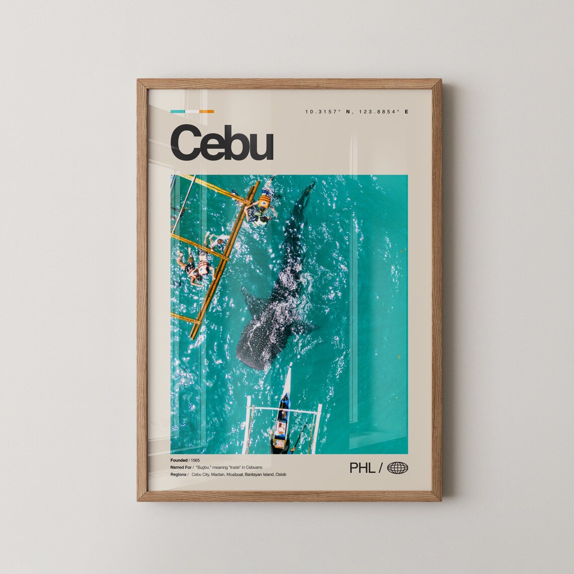 Cebu Philippines Oslob Whale Encounter Travel Poster