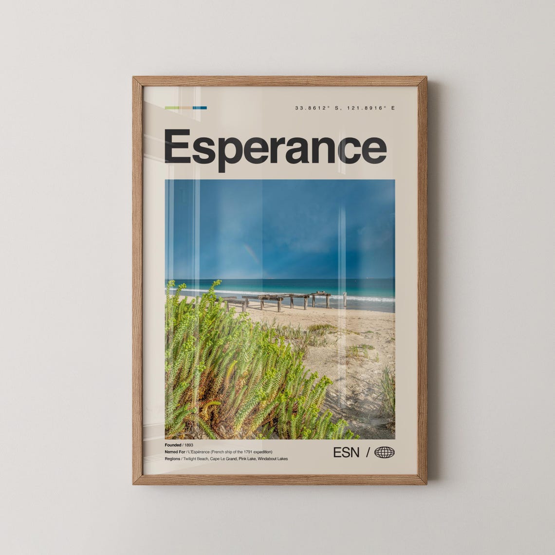 Esperance Australia Rainbow Beach and Old Pier Travel Poster