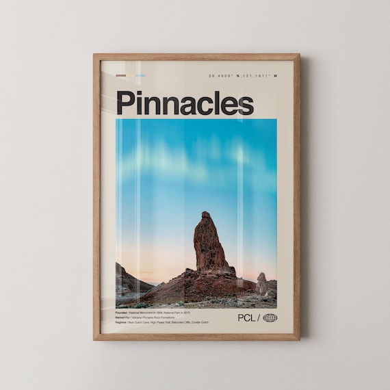 Pinnacles California Desert Rock Formation National Park Poster