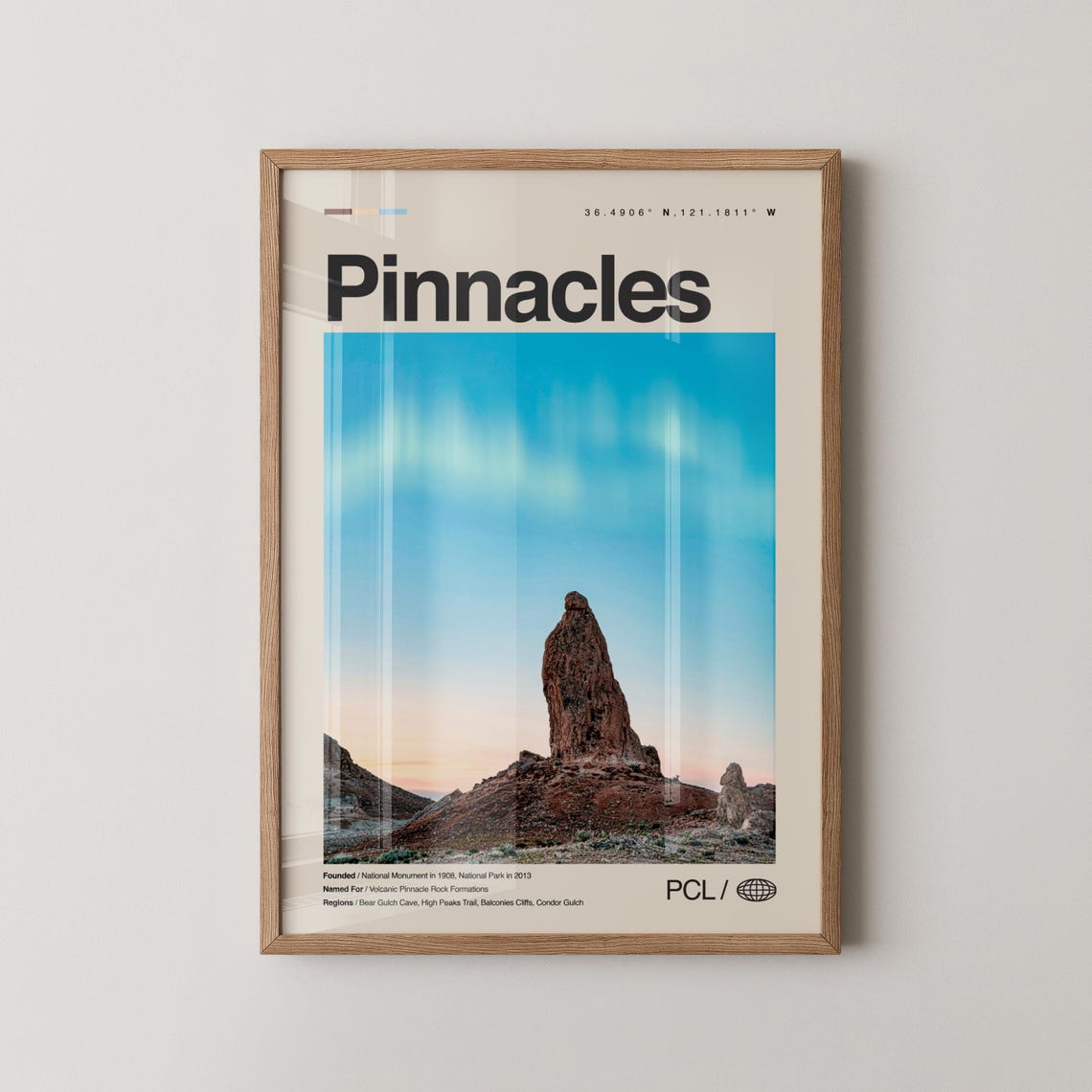 Pinnacles California Desert Rock Formation National Park Poster