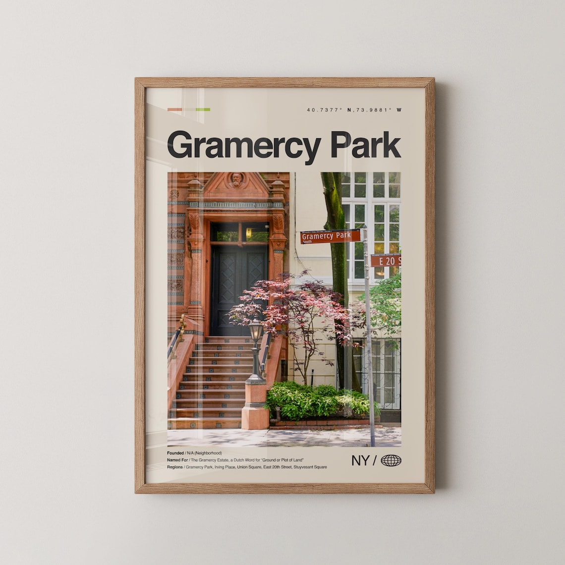Gramercy Park New York Travel Poster, Wall Art