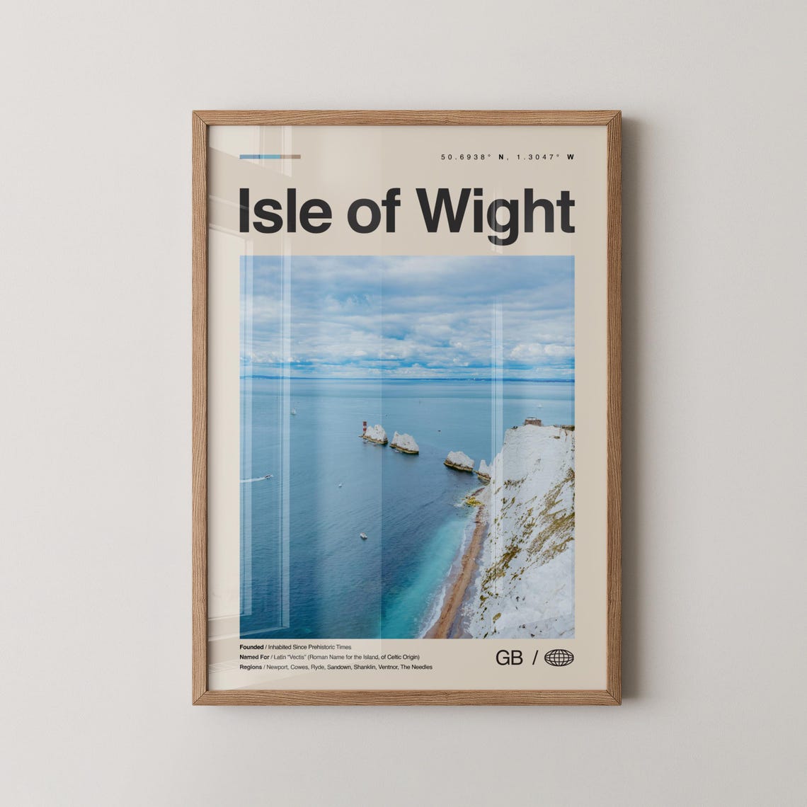 Isle of Wight England Needles Rocks Coastal Photo Travel Poster