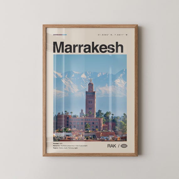 Marrakesh Print Wall Art Poster Photo Morocco Marrakech Murrku Africa