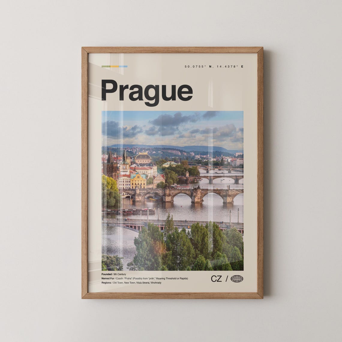 Prague Czech Republic Charles Bridge Old Town Towers Photo Poster
