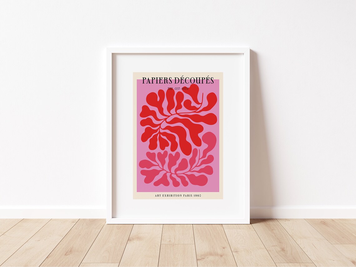 Papiers Decoupes Cut Outs Red Leaves Paris Exhibition 1962 Poster - Image 2