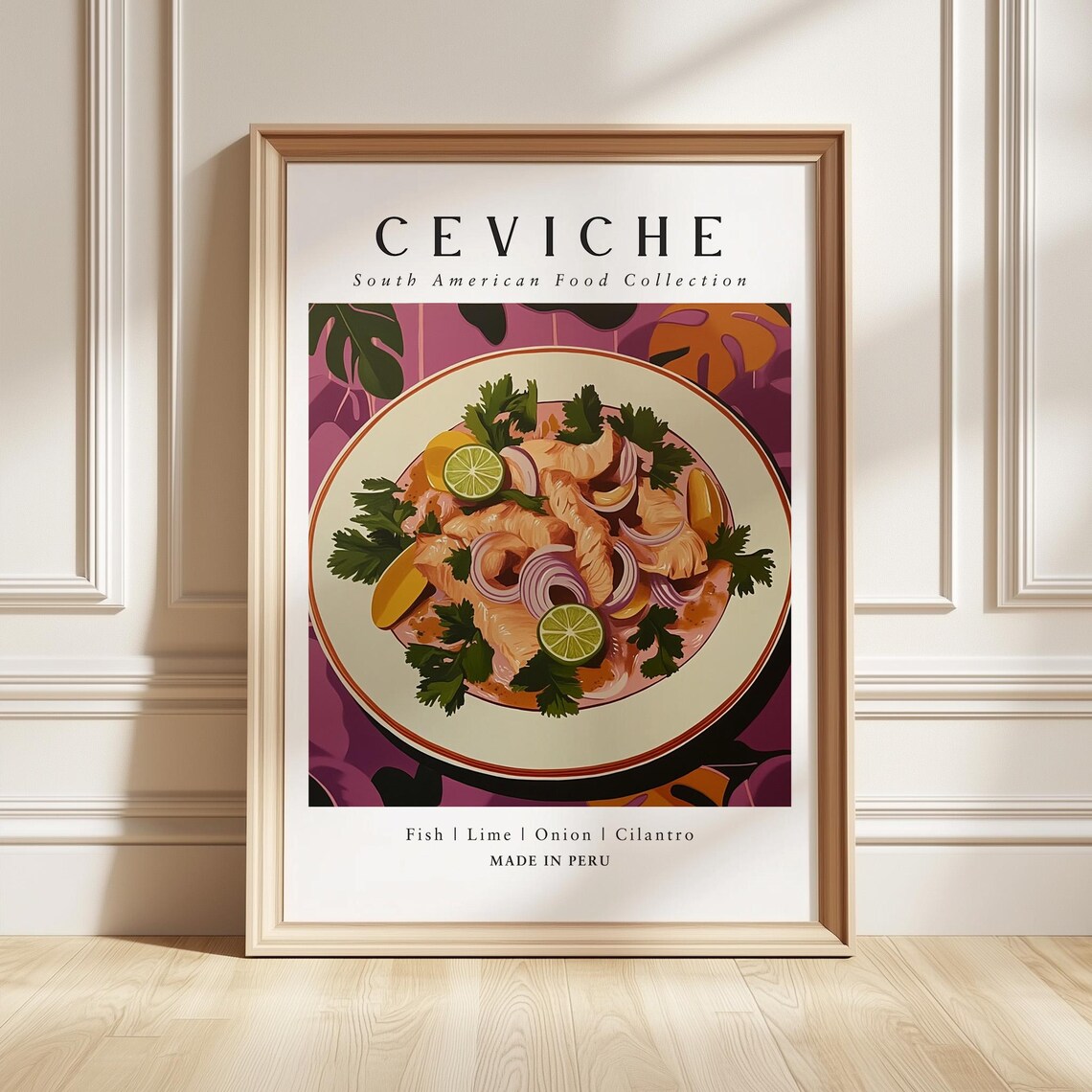 Ceviche Art Print Peruvian Food Poster Fresh Seafood Kitchen Decor Foodie Gift