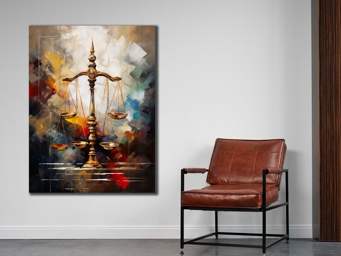 Scales Of Justice Art Print, Lawyer Office Decor - Image 2