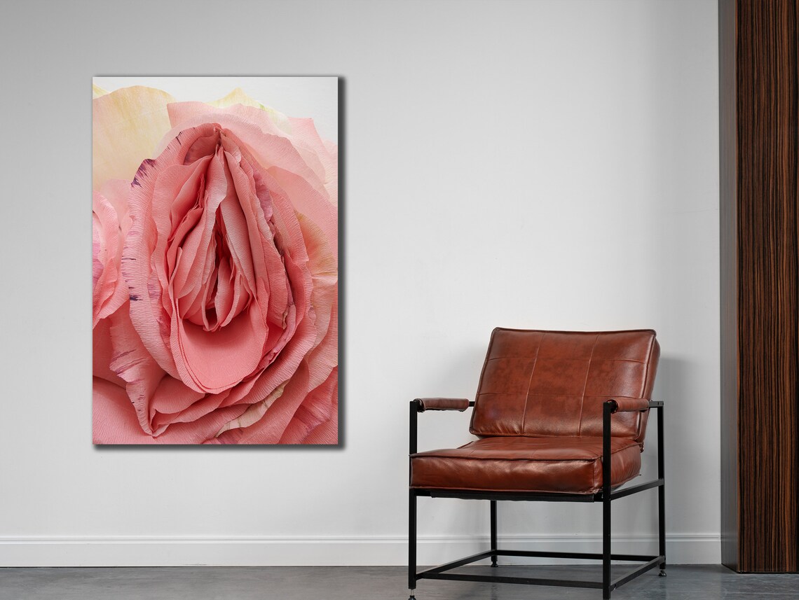 Pink Rose Vagina Figure Erotic Bedroom Art Print