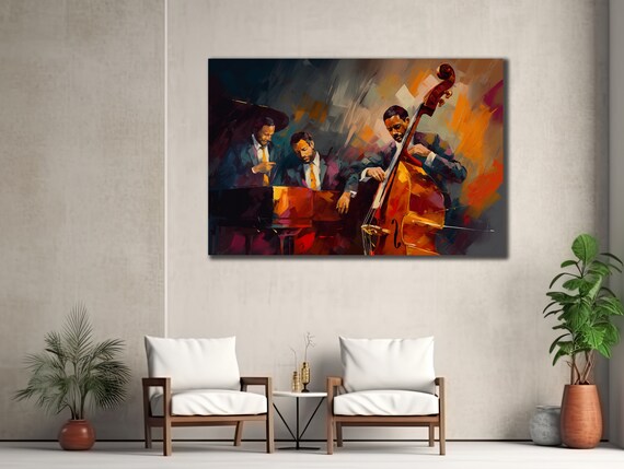 Jazz Band Art Watercolor Prints Wall Decor Music Wall Art Home Decor Housewarming Gifts Jazz Orchestra Poster African Artwork