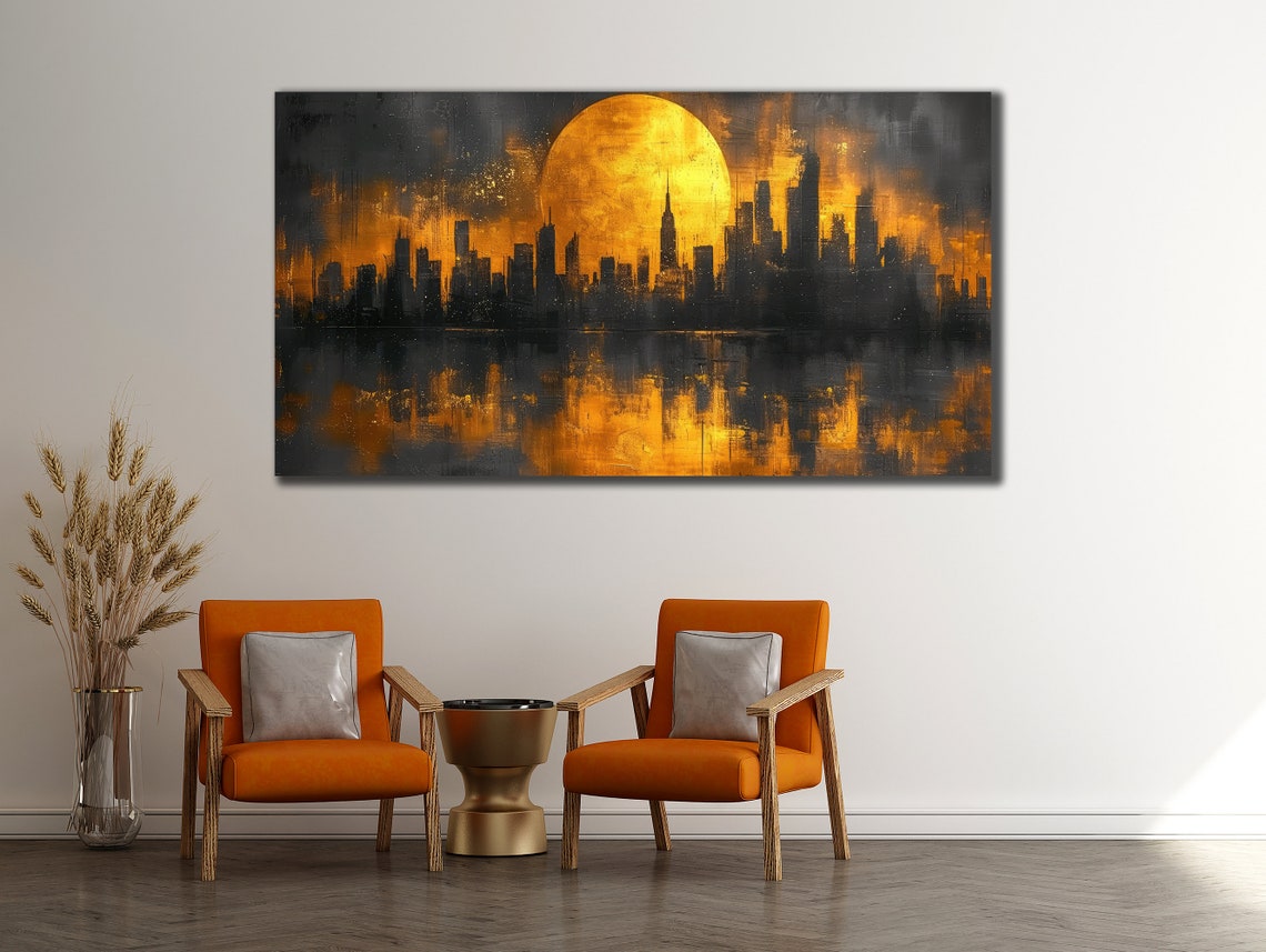 Abstract City Art 3d Nyc Wall Art Modern Home Wall Decor Cityscape Painting Oil Painting New York City Decor Housewarming Gifts