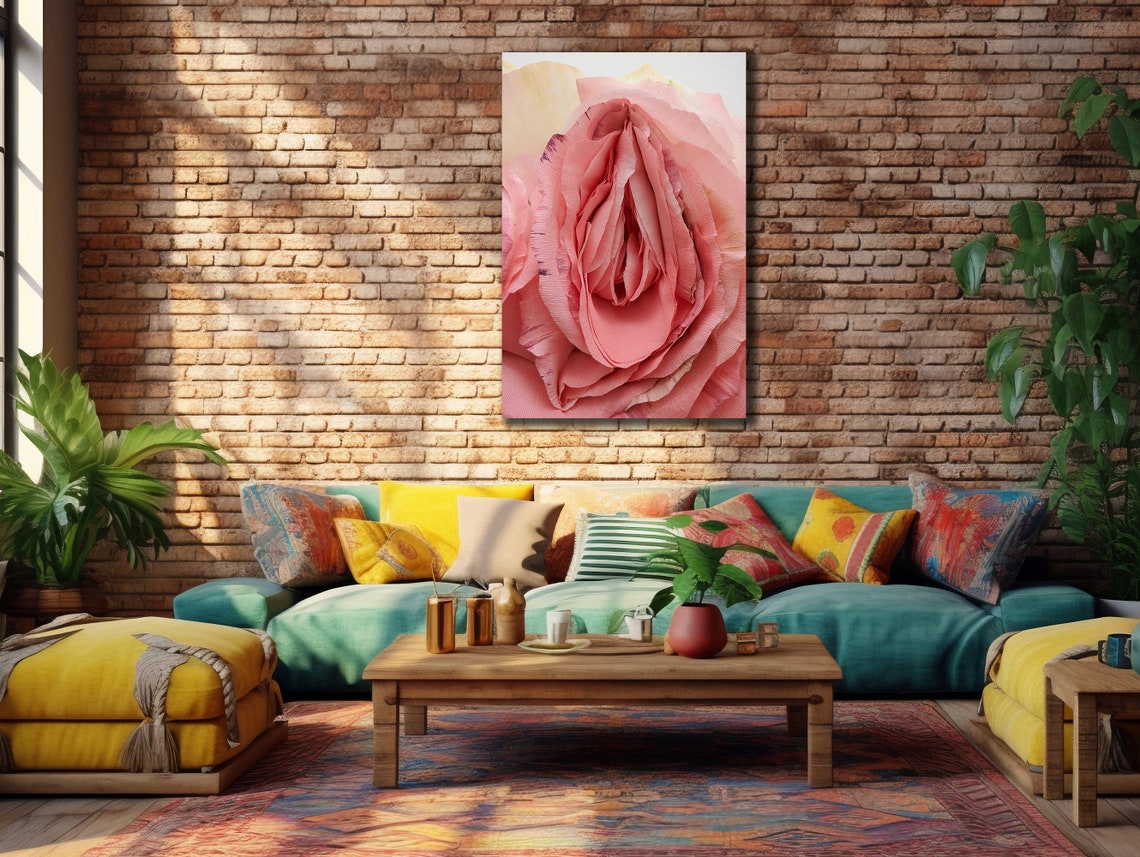 Pink Rose Vagina Art Vagina Figure Wall Art Erotic Bedroom Wall Decor Vagina Printing Art Sexy Poster Ready To Hang