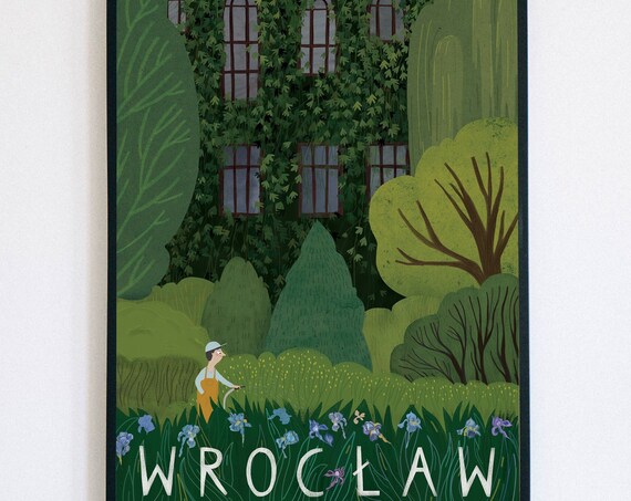 Wrocaw Poland Vintage Travel Poster, Botanic Garden