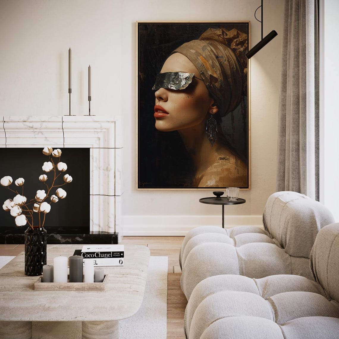 Silenced In Metal Mystery Woman Profile Dark Elegant Wall Art