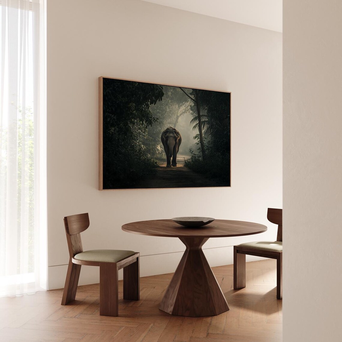 Elephant In The Dawn Artwork Wall Art