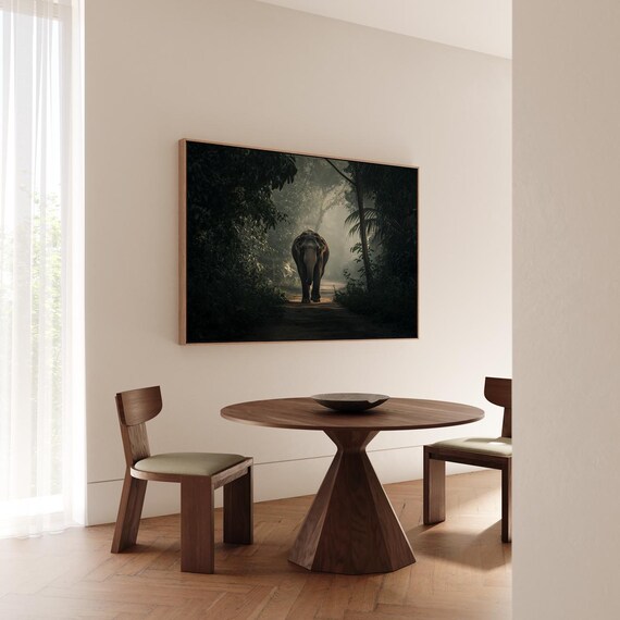 Elephant In The Dawn Artwork Wall Art