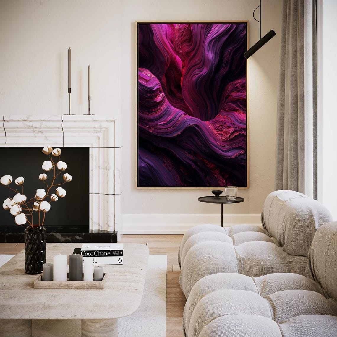 Deep Purple Magenta Abstract Canyon Marble Modern Art Poster