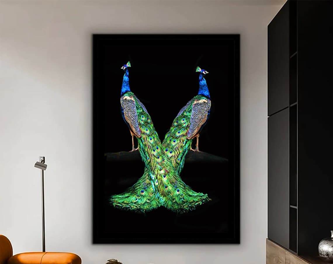 Peacock Painting Art Print, Animal Wall Art
