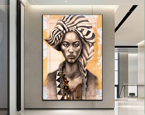Ethnic Woman Canvas Art Print Painting Framed Ready To Hangethnic Ladies Artafrican Lady