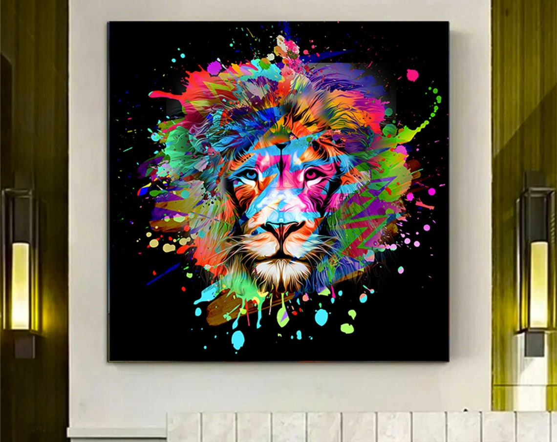 Artistic Lion Graffiti Wall Art Print