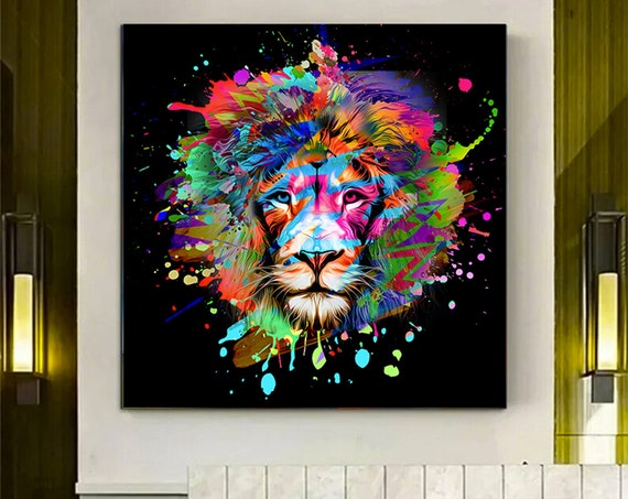 Artistic Lion Graffiti Wall Art Print