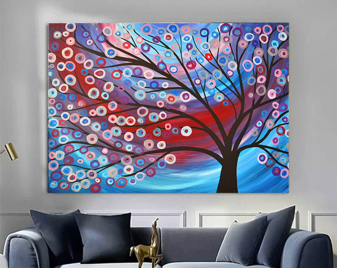 Oil Painting Canvas Paintingcolorful Tree