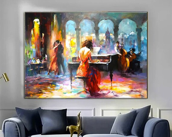 Pianist Woman Dance Tango Poster Wall Art Musician Printed Reproduction Canvas Musical Decor