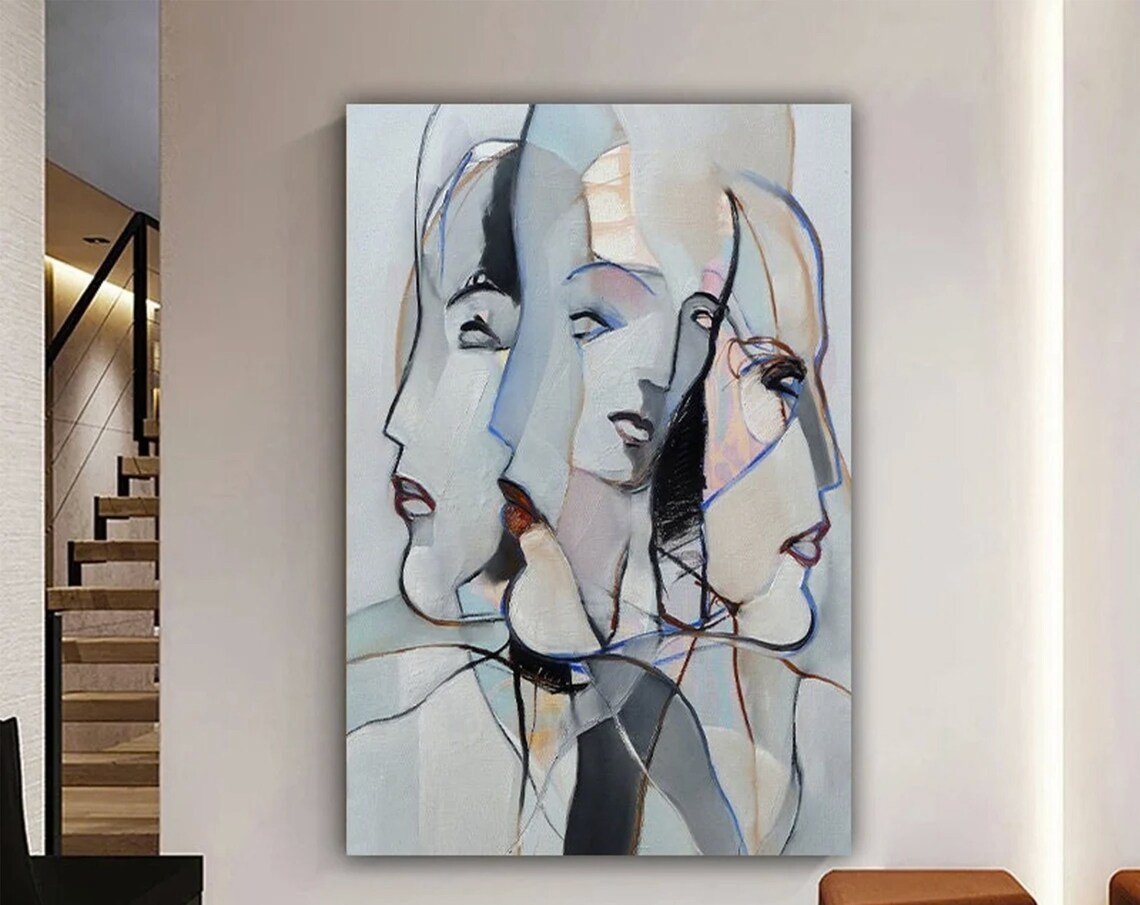 Woman Face Painting Abstract Portrait Art Print