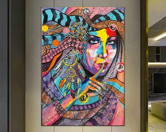 Ethnic Canvas Art Women Wall African Woman Artabstract Arthome Decor