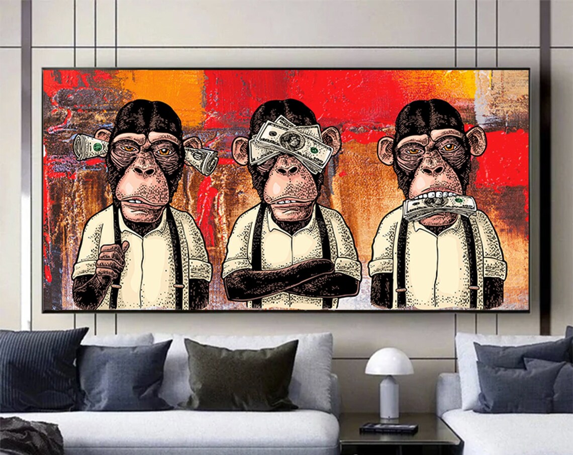 Three Monkey Special Design Animal Art Print