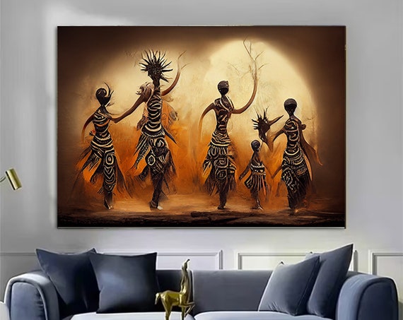 African Art Canvasafrican Traditional Women Tribal Ethnic Picture Wall Decoration Canvas Ready To Hang