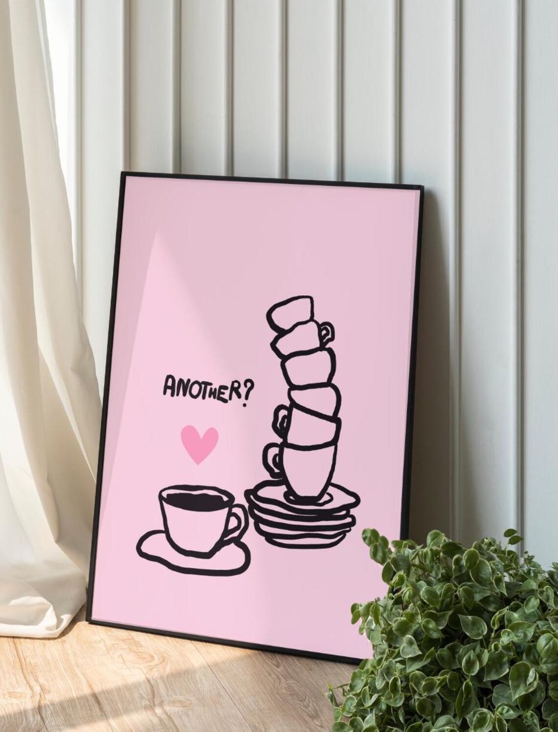 Coffee Lovers Poster, Cute Home Kitchen Decor