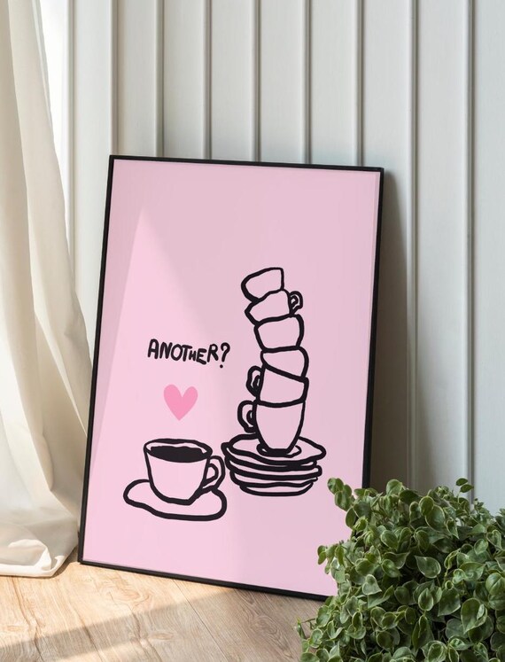 Coffee Lovers Poster, Cute Home Kitchen Decor