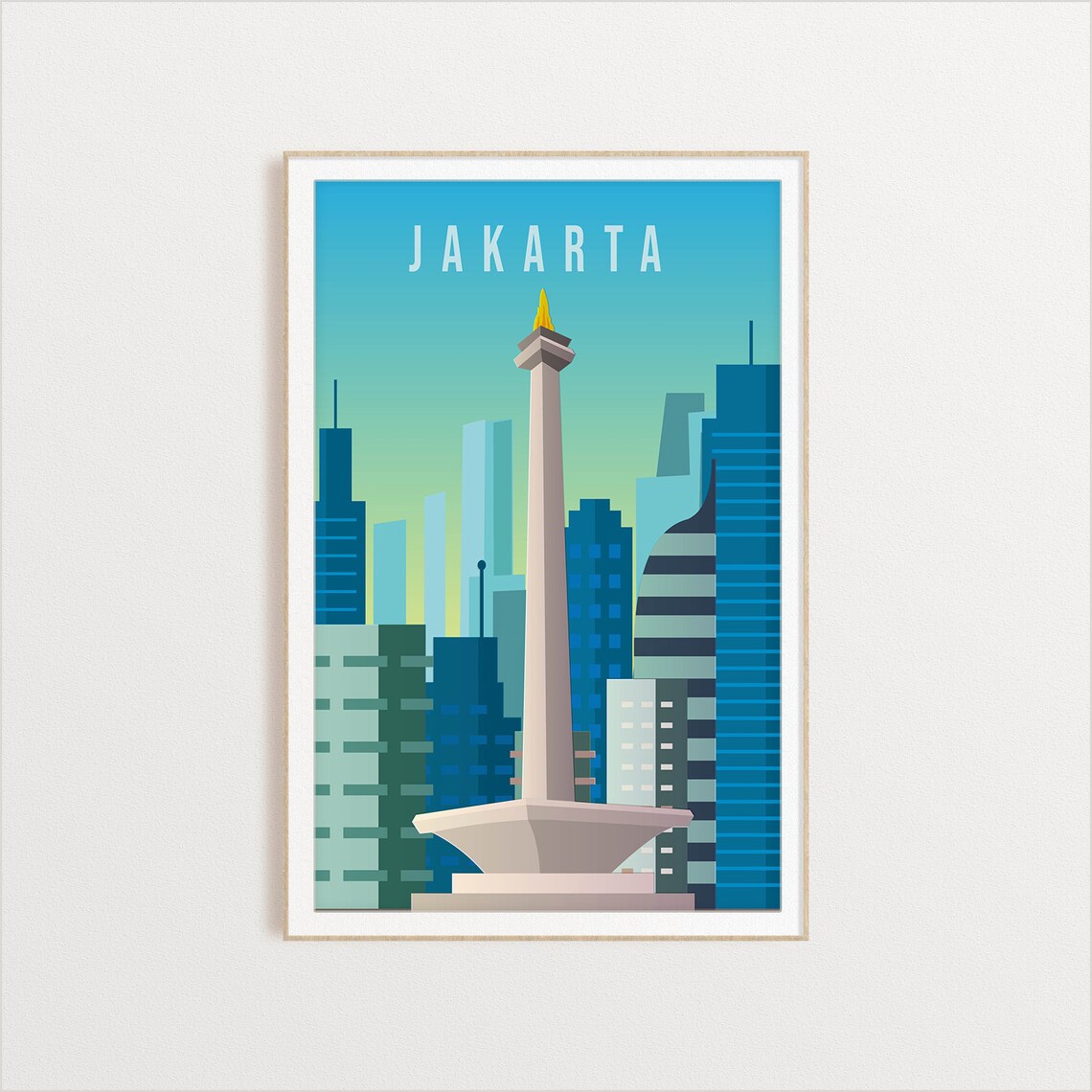 Jakarta City Poster, Indonesia Travel Art Print - Image 2