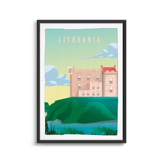 Lithuania Travel Poster, Country City Art Print