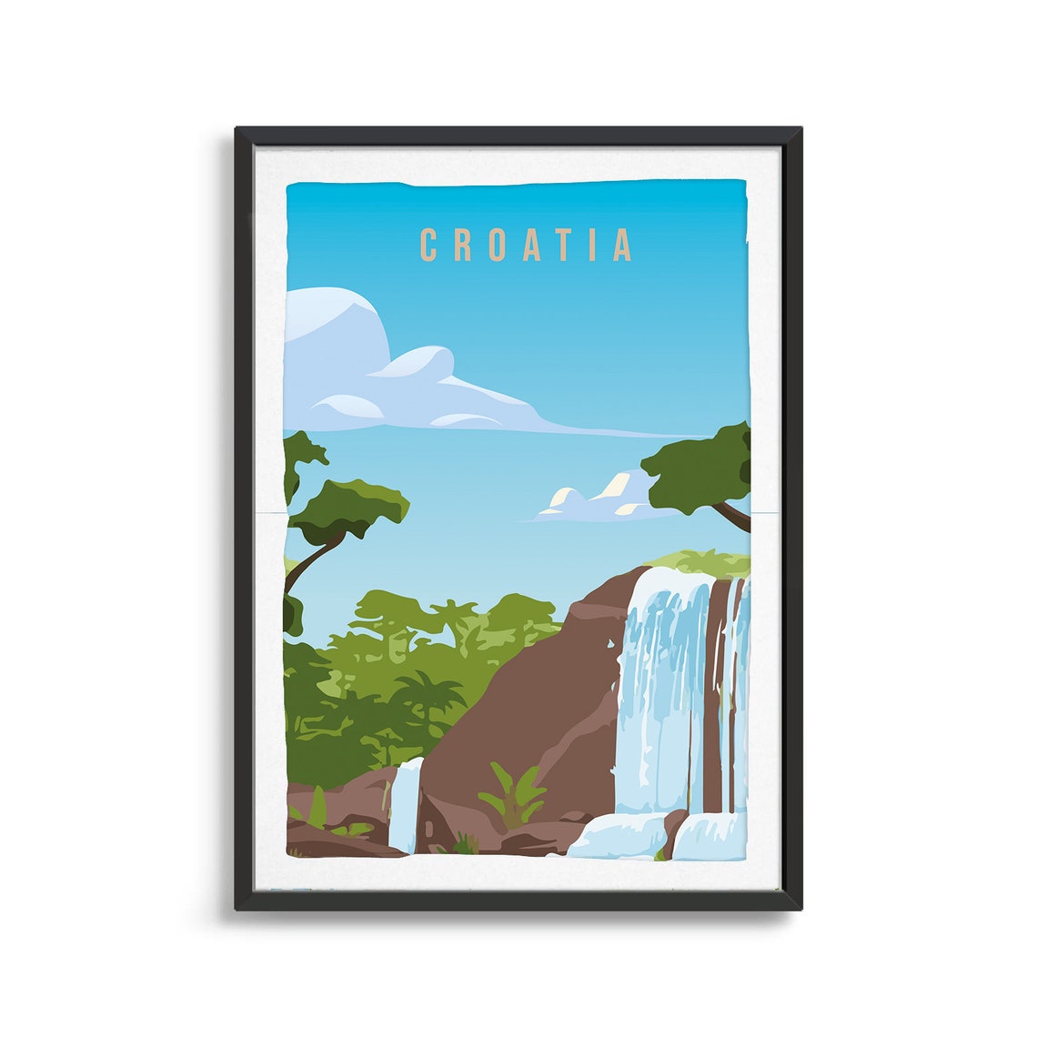 Croatia Country Poster Art City Wall Art Country Art Country Poster Country Print Country Art Croatia Travel Illustration