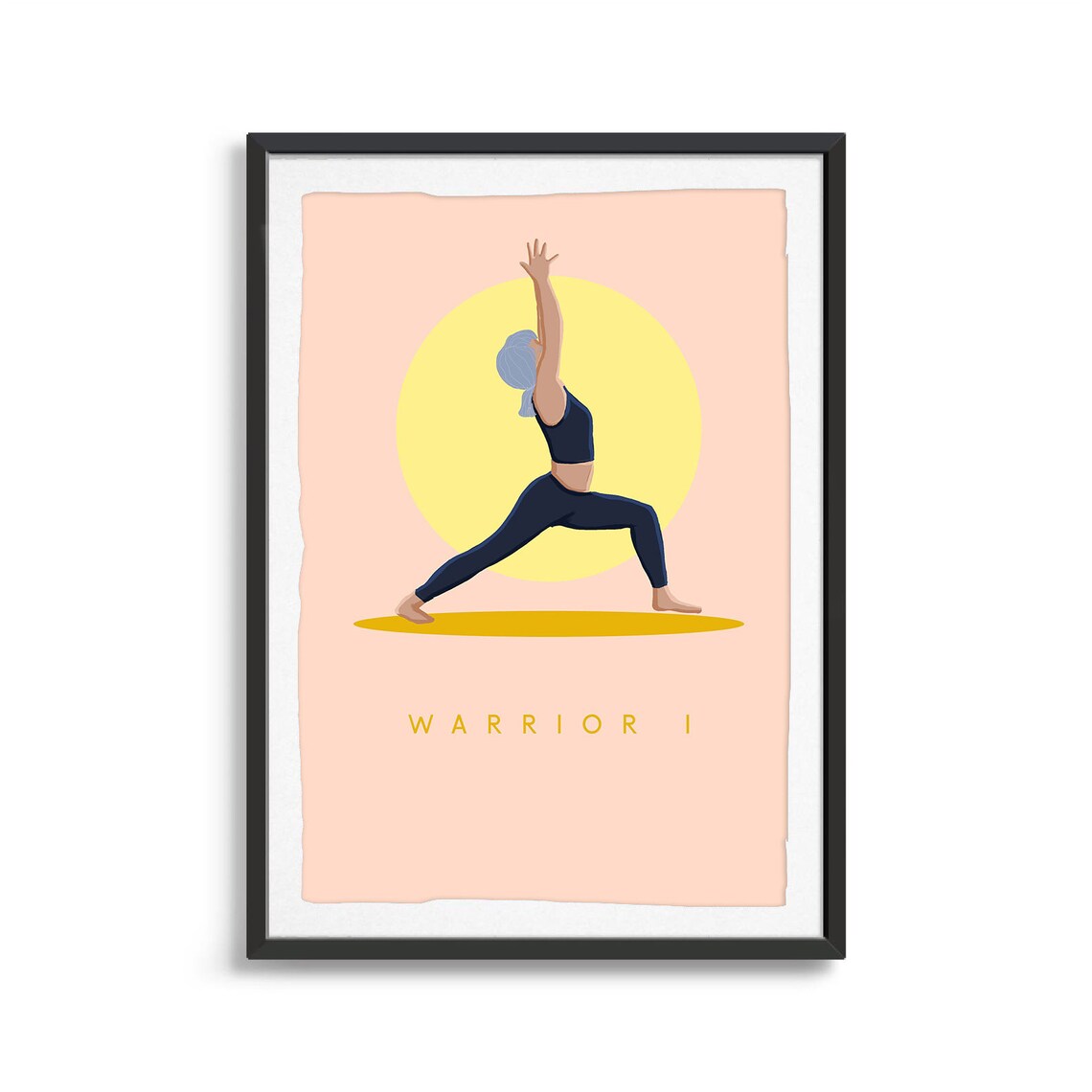 Yoga Warrior I Pose Art Print, Studio Decor - Image 2