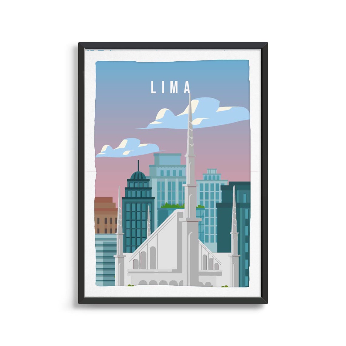 Lima City Poster City Art City Wall Art City Print City Poster City Print Travel Gift Travel Illustration Country Peru - Image 2