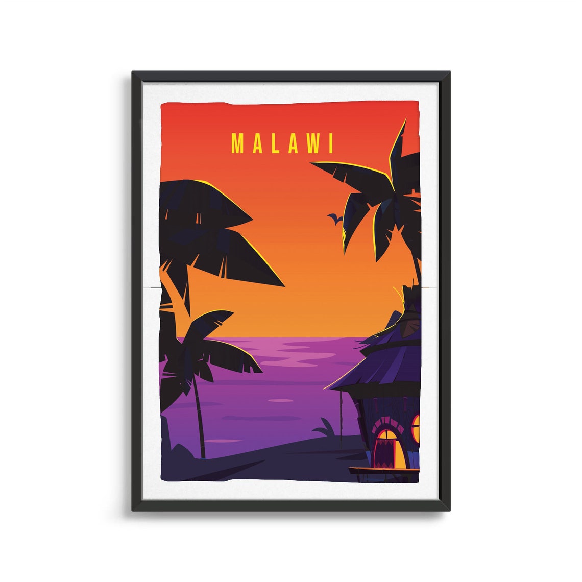 Malawi Country Poster Country Art Country Wall Art Country Print Country Poster Country Print Travel Gift Malawi Travel Illustration - Image 2