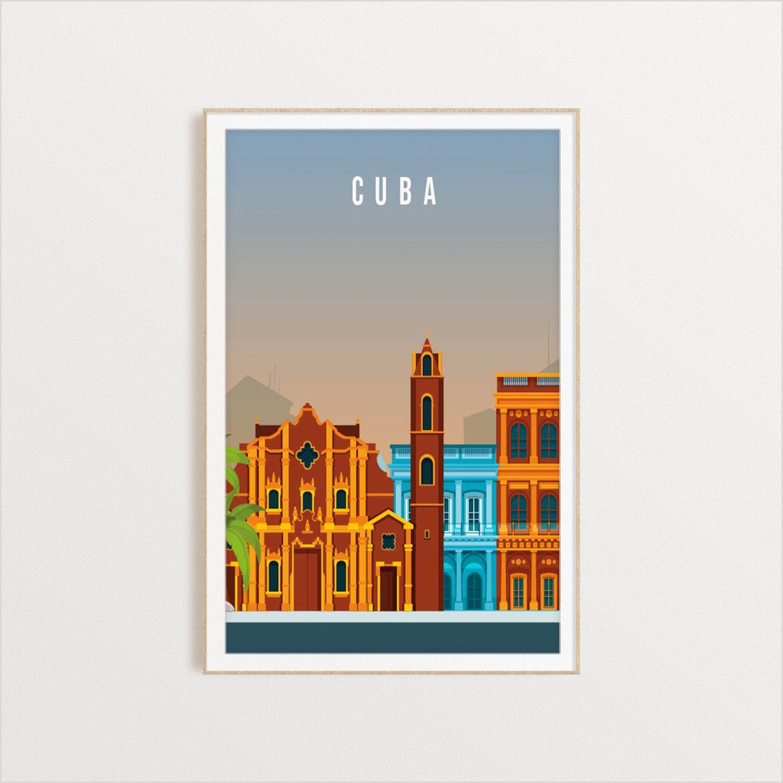Cuba City Poster City Art City Wall Art City Print City Poster City Print Travel Gift Travel Illustration