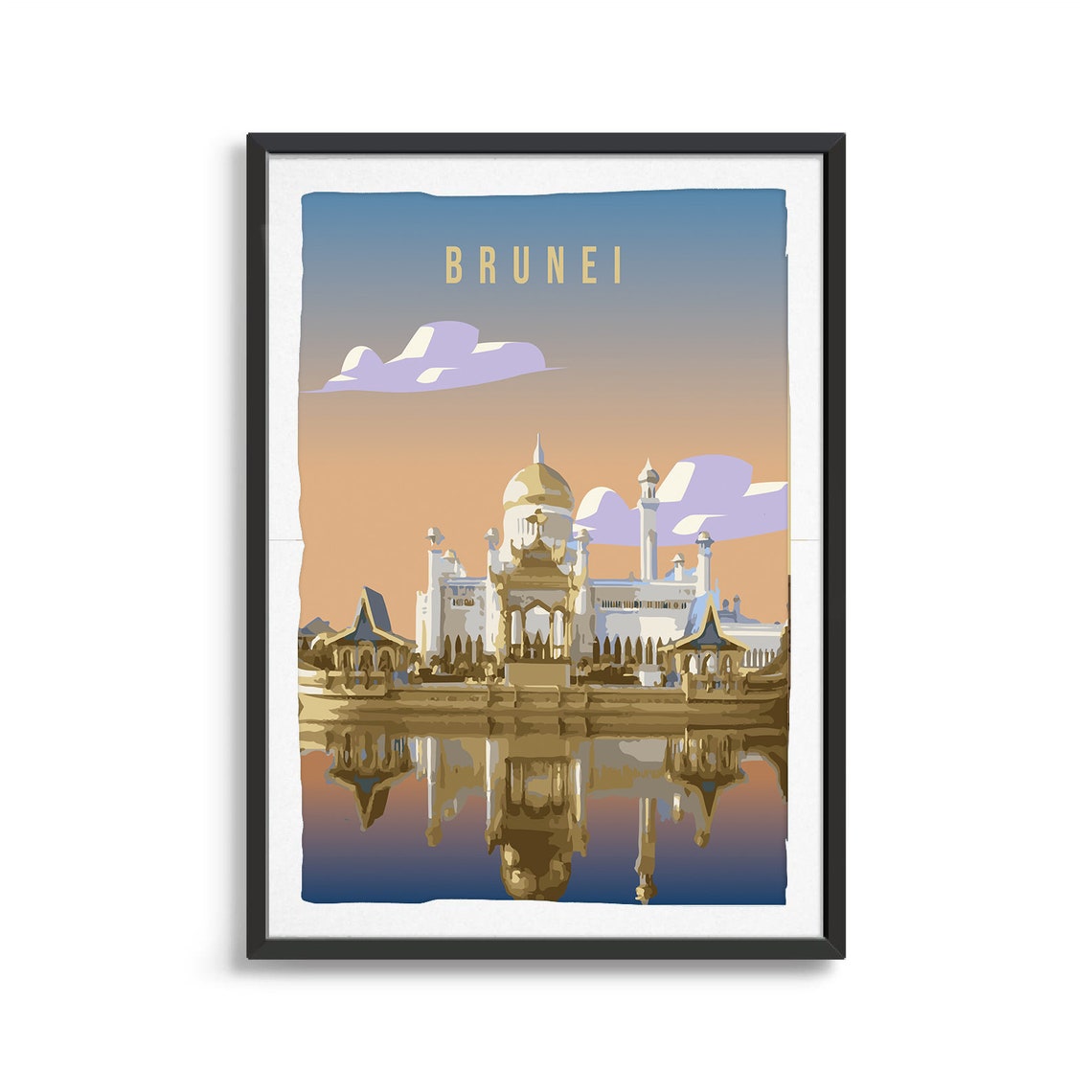 Brunei Country Poster Country Art Country Wall Art Country Print Country Poster Country Print Travel Gift Travel Illustration