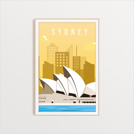 Sydney Opera House Travel Poster Australia Harbour Landmark Art