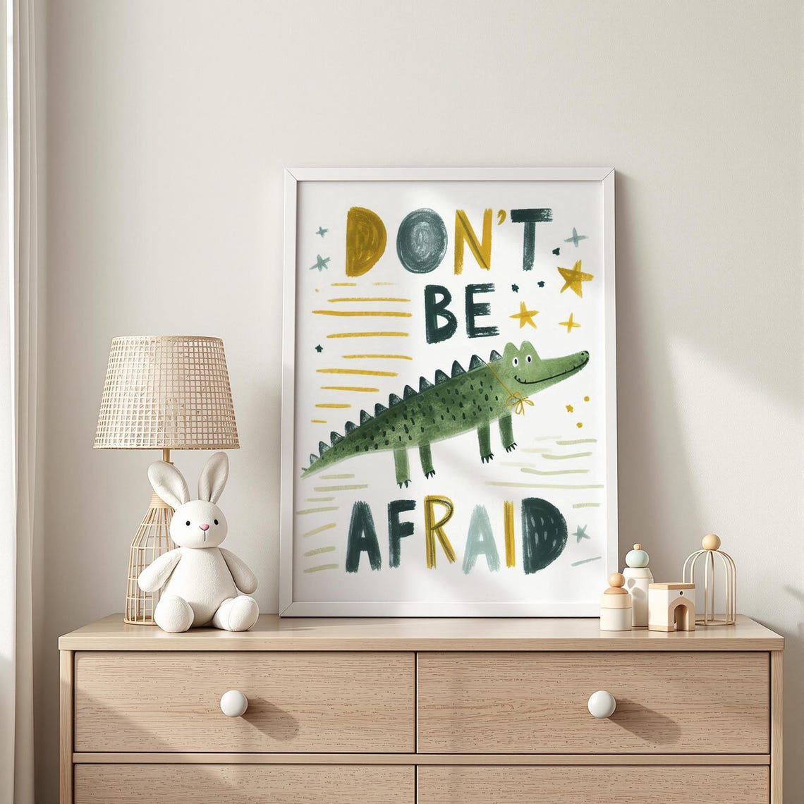 Don't Be Afraid Crocodile Quote Kids Nursery Motivational Poster