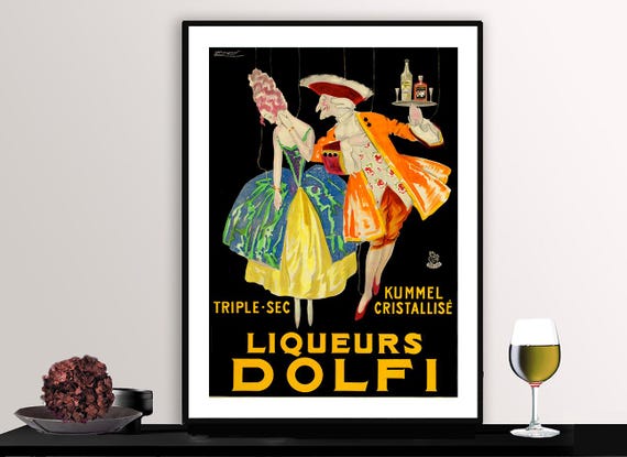 Triple Sec Kummel Cristallise Liqueurs Dolfi Vintage Fooddrink Poster Retro Liqueur Dolfi Poster Gift Idea Wall Decor