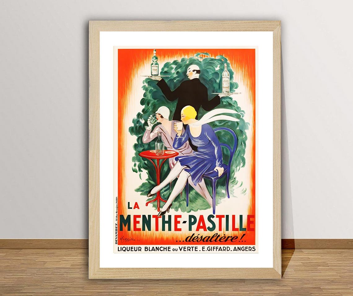 La Menthe Pastille E. Giffard Angers French Mint Liqueur Poster - Image 2